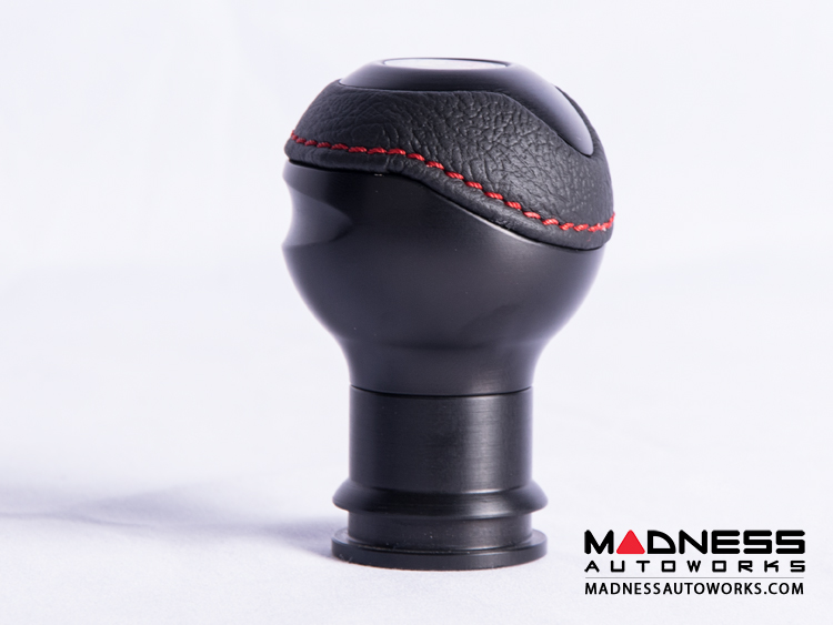 FIAT 500 Gear Shift Knob by BLACK Black Base/ Black Leather Top
